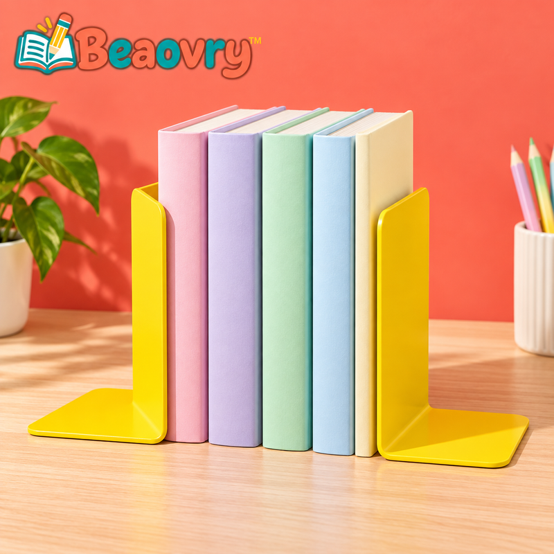 Beaovry™ Sunshine Yellow Metal Bookends