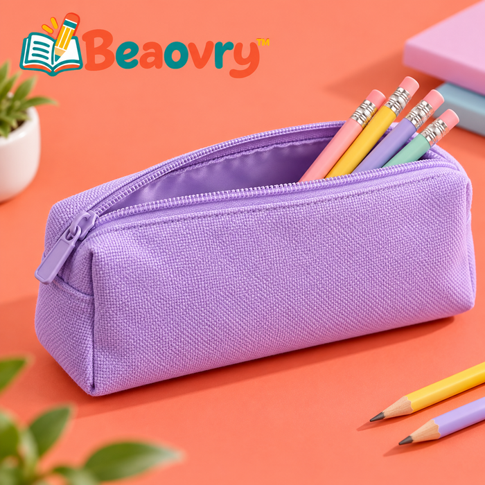 Beaovry™ Lavender Zippered Pencil Pouch