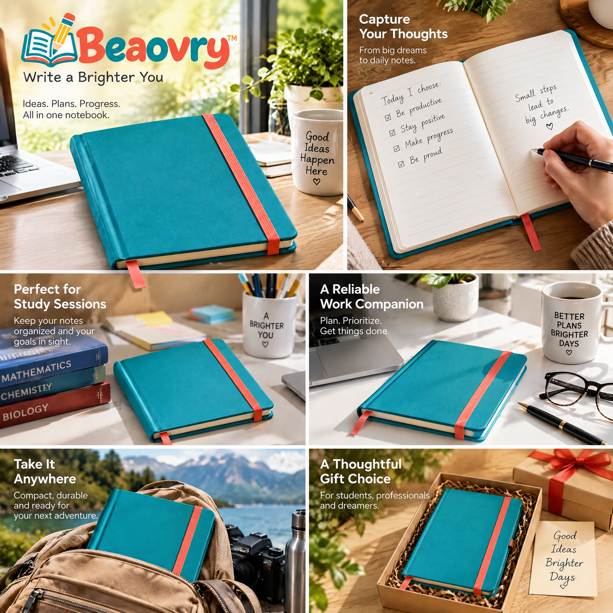 Beaovry™ Hardcover Lined Notebook