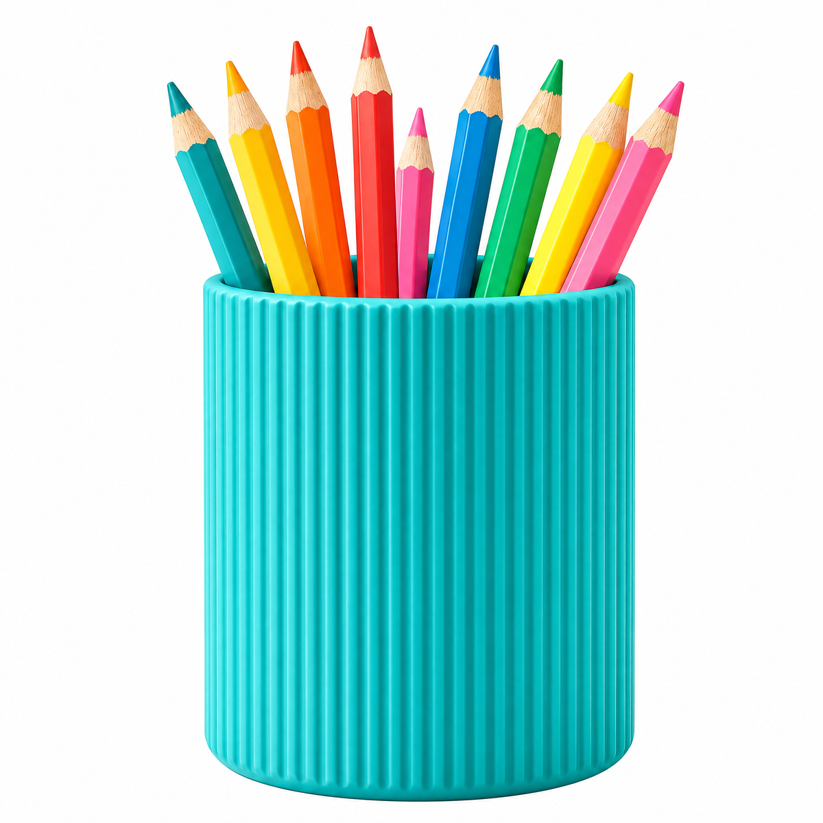 Beaovry™ Teal Ribbed Pen Cup