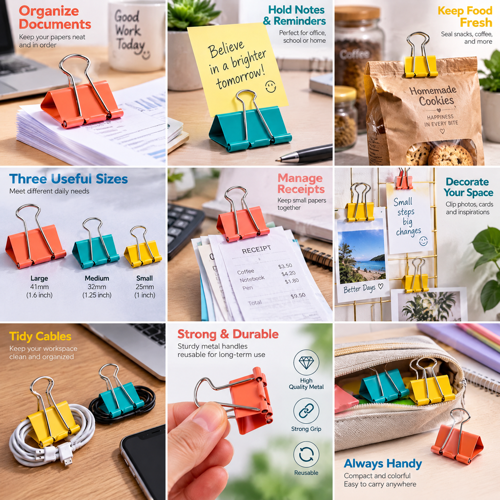Beaovry™ Colorful Binder Clip Set